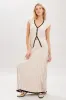 Arianna Contrast Knit Top and Maxi Skirt Set in Taupe/Black sold by Worth Collective