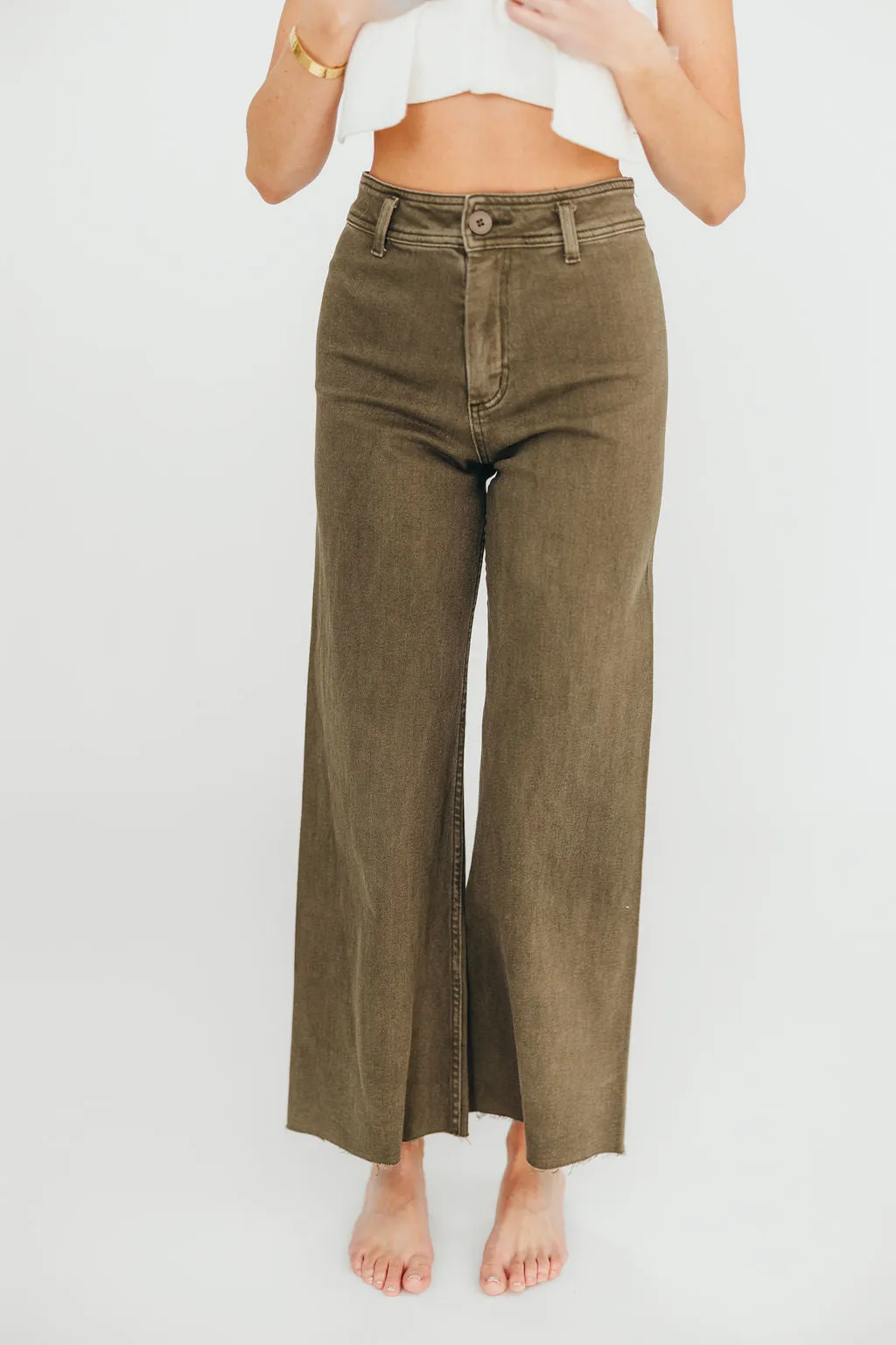 Corin Pants in Faded Olive sold by Worth Collective