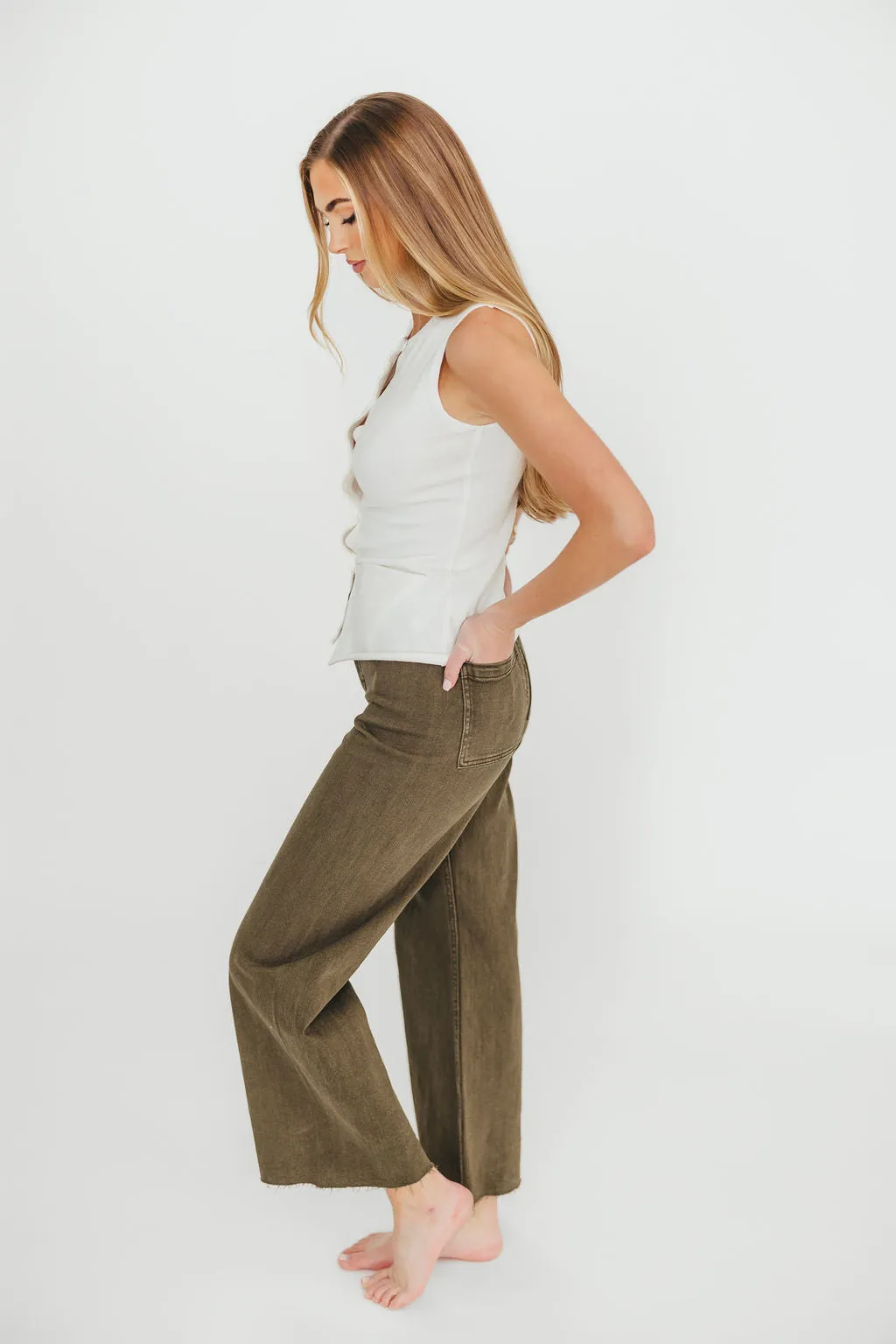 Corin Pants in Faded Olive sold by Worth Collective product image thumbnail 5