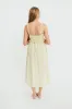 Raya Ruffle Trim Midi Dress in Yellow Floral sold by Worth Collective