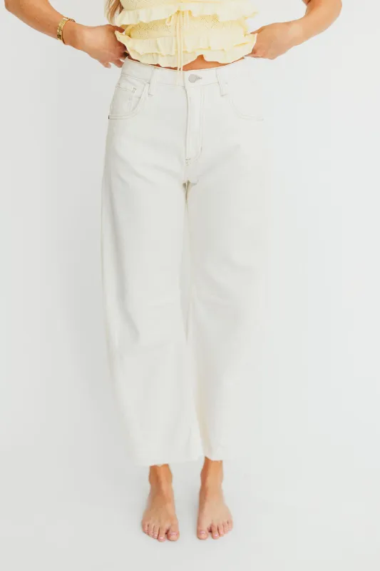 Whitley Barrel Jean in Off White sold by Worth Collective