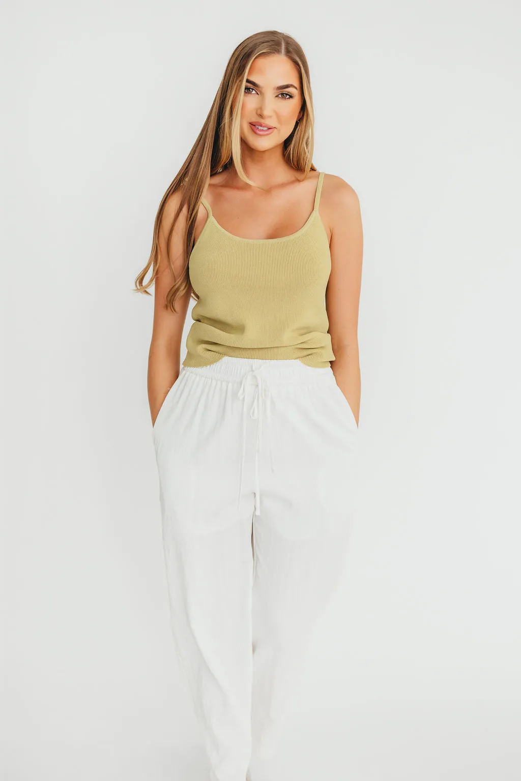 June Double Drawstring Detail Wide Leg Pants in White *Final-Sale* sold by Worth Collective product image thumbnail 5