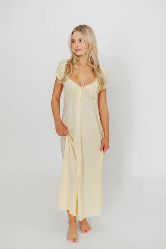 Remi Maxi Dress in Custard sold by Worth Collective