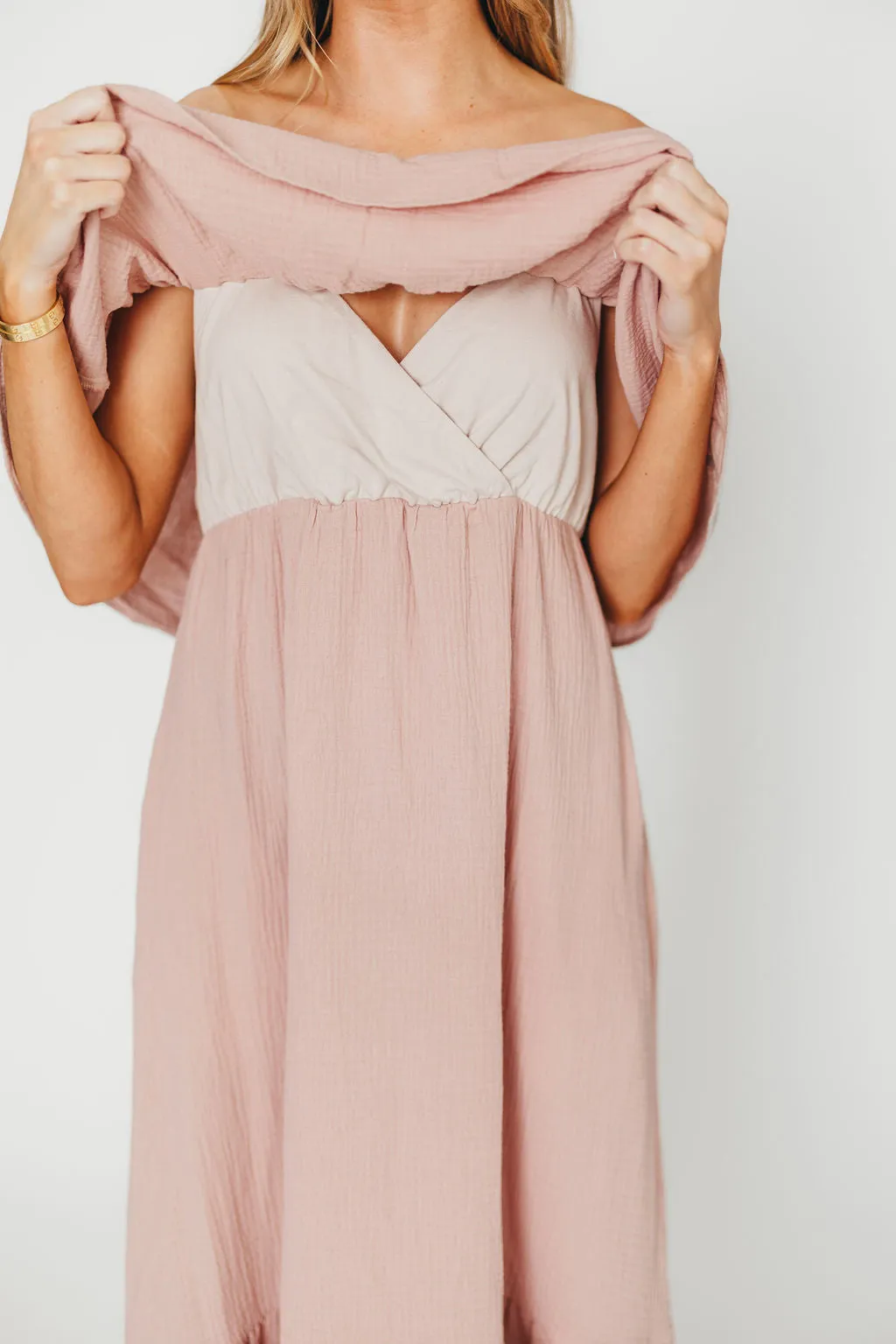 Josie 100% Cotton Maxi Dress in Rose - Bump & Nursing Friendly *Final-Sale* sold by Worth Collective product image thumbnail 2