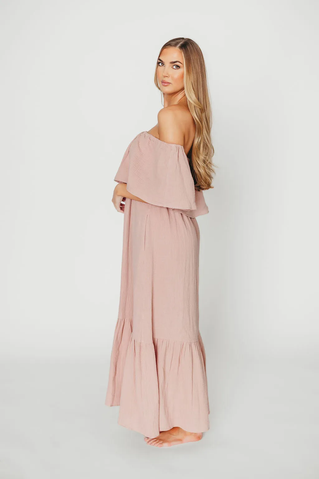 Josie 100% Cotton Maxi Dress in Rose - Bump & Nursing Friendly *Final-Sale* sold by Worth Collective product image thumbnail 3