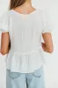 Mylie 100% Linen Woven Tie Top in Off-White sold by Worth Collective