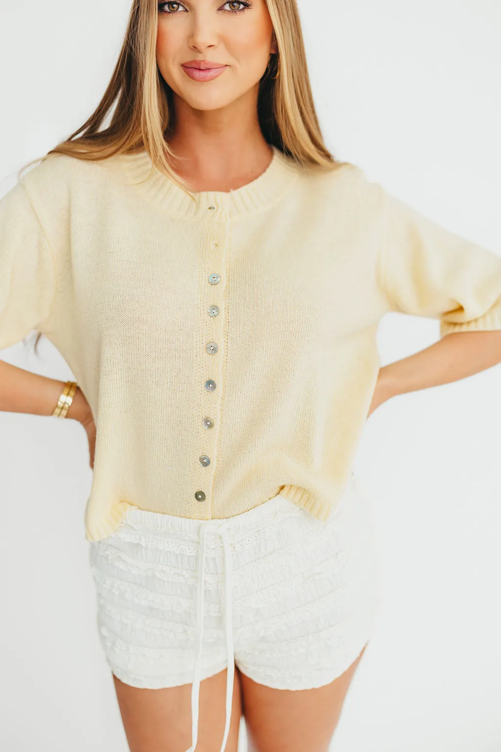 Stacey Cardigan in Yellow sold by Worth Collective product image thumbnail 3