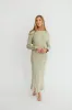 Mason Bow Tie Sweater Maxi Dress in Sage sold by Worth Collective