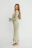 Mason Bow Tie Sweater Maxi Dress in Sage sold by Worth Collective