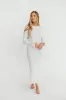 Mason Bow Tie Sweater Maxi Dress in Ivory sold by Worth Collective