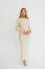 Mason Bow Tie Sweater Maxi Dress in Butter Cream sold by Worth Collective