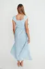 Delia Midi Dress in Blue sold by Worth Collective