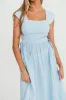 Delia Midi Dress in Blue sold by Worth Collective