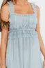 Demi Ruffle Midi Dress in Blue sold by Worth Collective