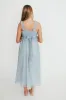 Demi Ruffle Midi Dress in Blue sold by Worth Collective