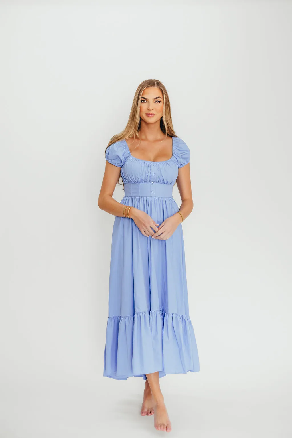 Hannah Midi Dress in Light Blue sold by Worth Collective product image thumbnail 3