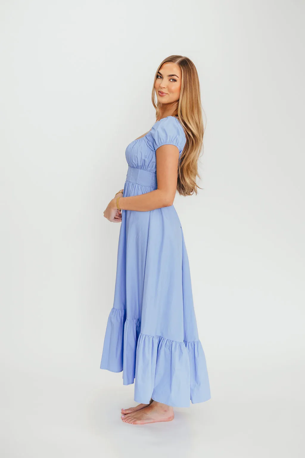 Hannah Midi Dress in Light Blue sold by Worth Collective product image thumbnail 4