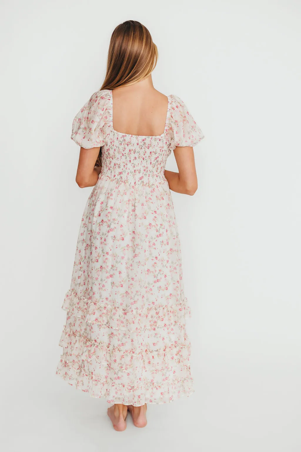Danielle Corset Maxi Dress in White/Pink Floral *Final-Sale* sold by Worth Collective product image thumbnail 4