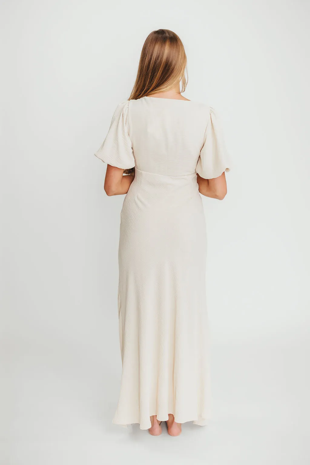 Selena Bow Front Maxi Dress in Ivory sold by Worth Collective product image thumbnail 4