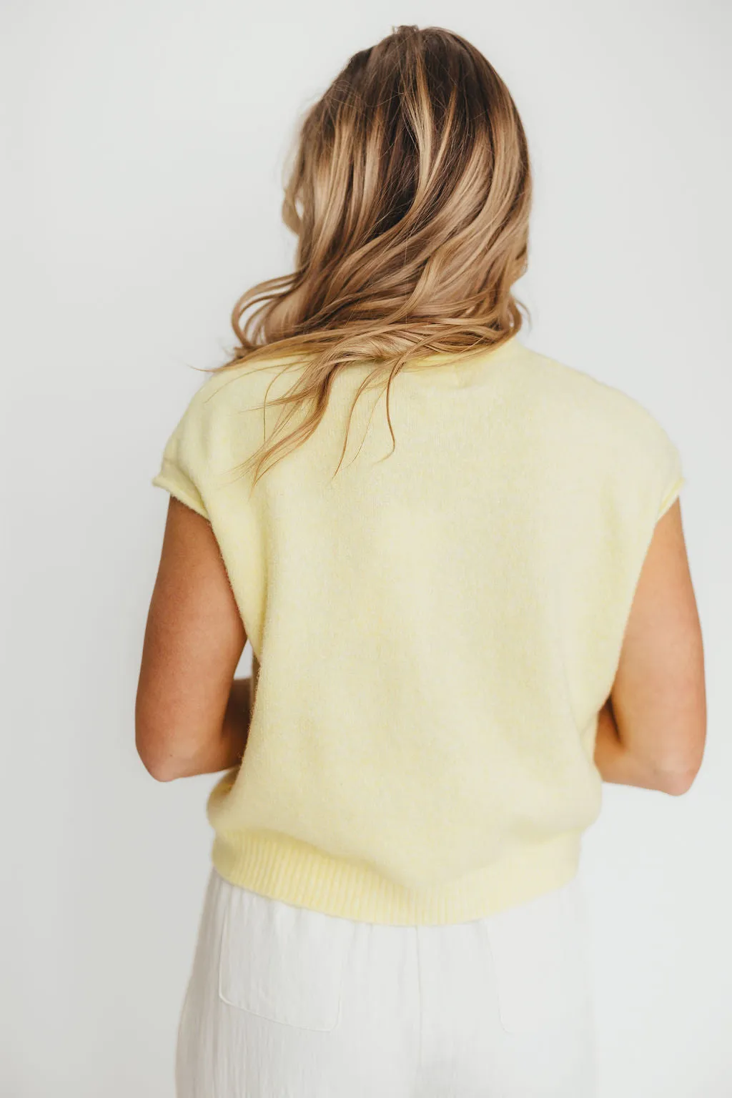 Wrenley Sweater Vest Cardigan in Butter sold by Worth Collective product image thumbnail 5