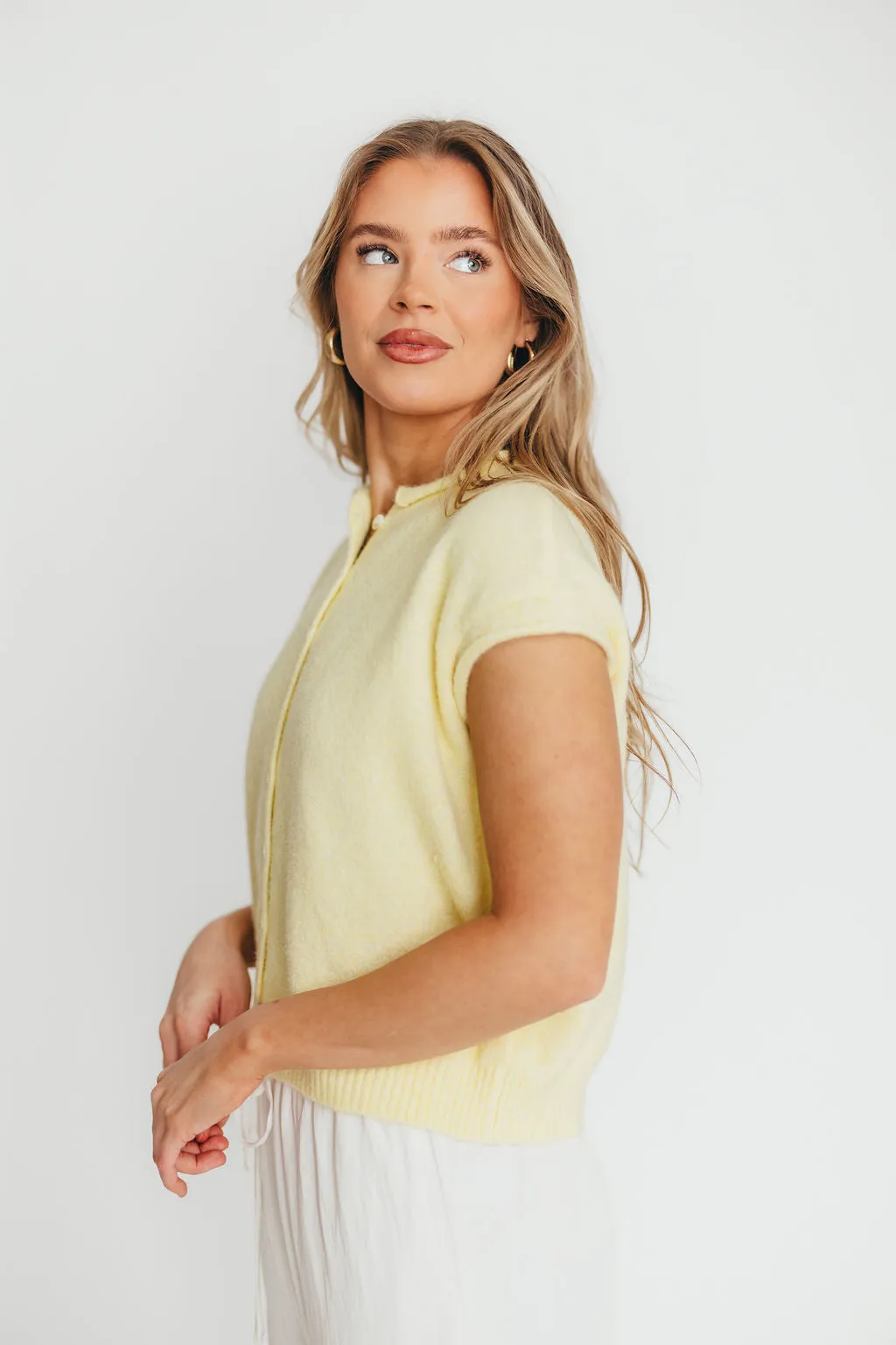 Wrenley Sweater Vest Cardigan in Butter sold by Worth Collective product image thumbnail 3