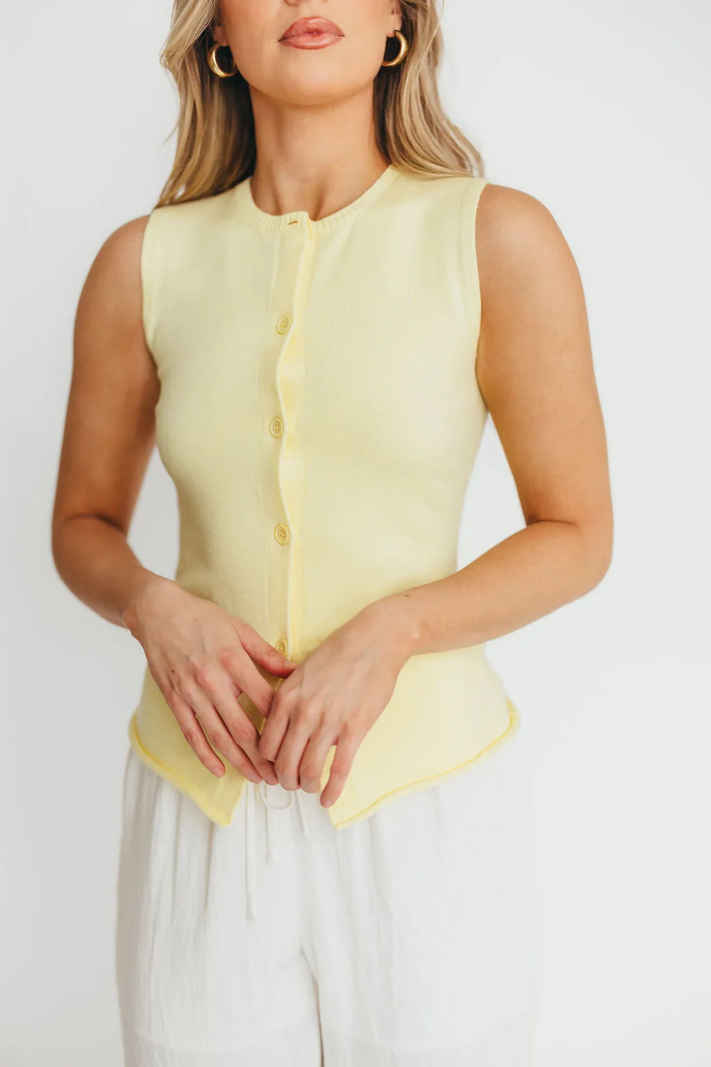 Mila Knit Top in Butter Yellow - Nursing Friendly sold by Worth Collective