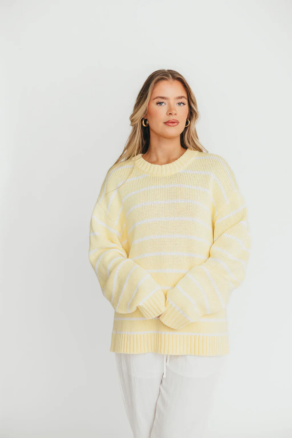 Bayside Sweater in Banana Stripe sold by Worth Collective product image thumbnail 3