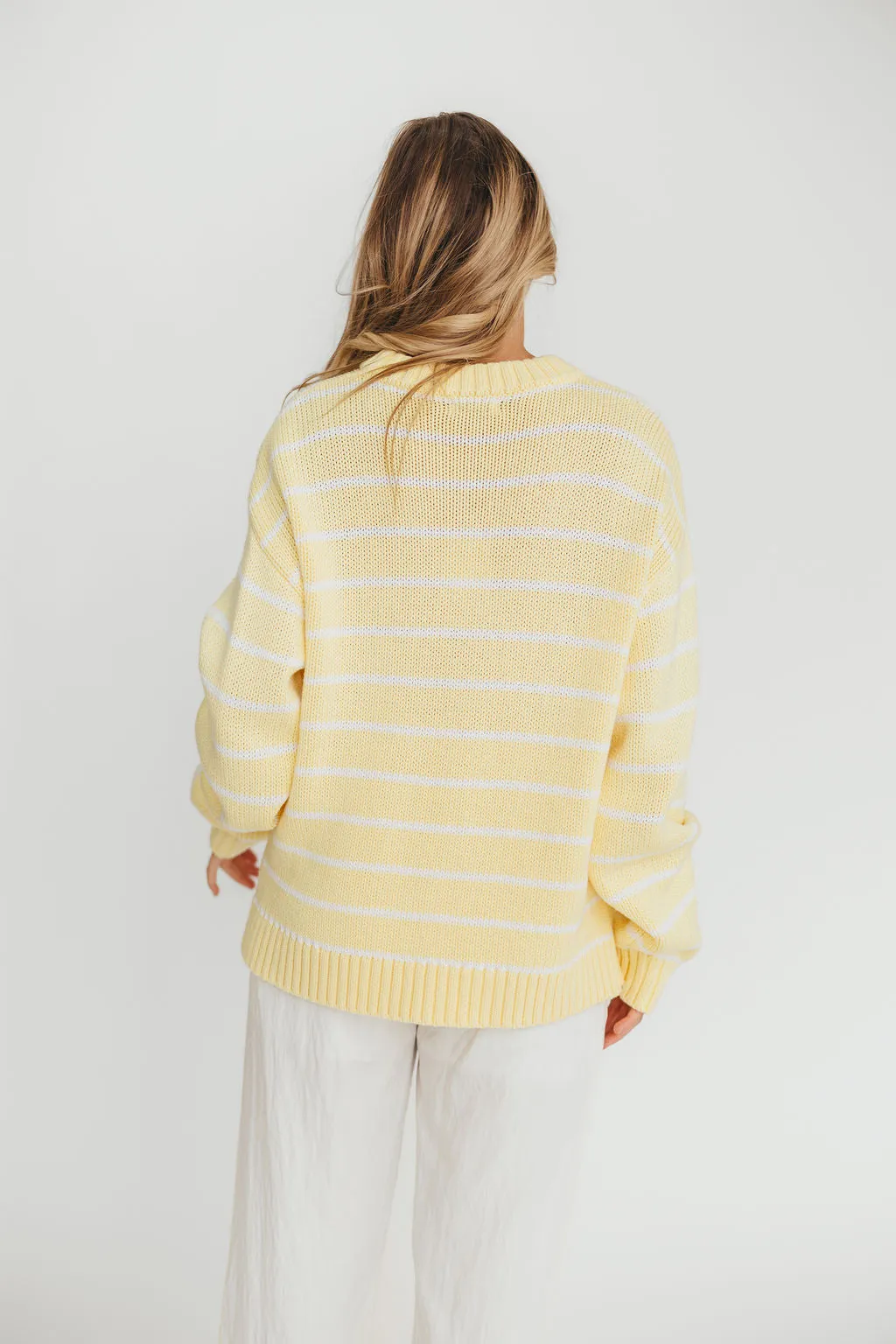 Bayside Sweater in Banana Stripe sold by Worth Collective product image thumbnail 5