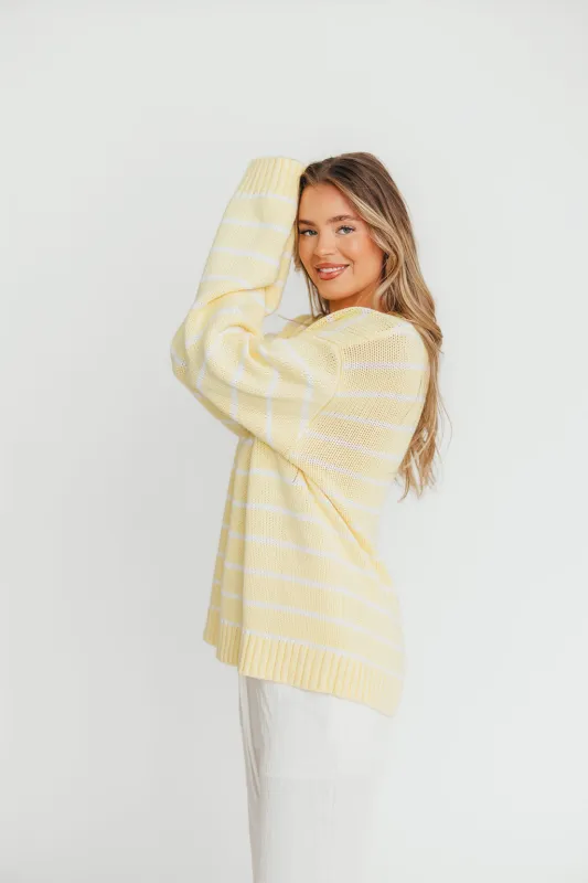 Bayside Sweater in Banana Stripe sold by Worth Collective