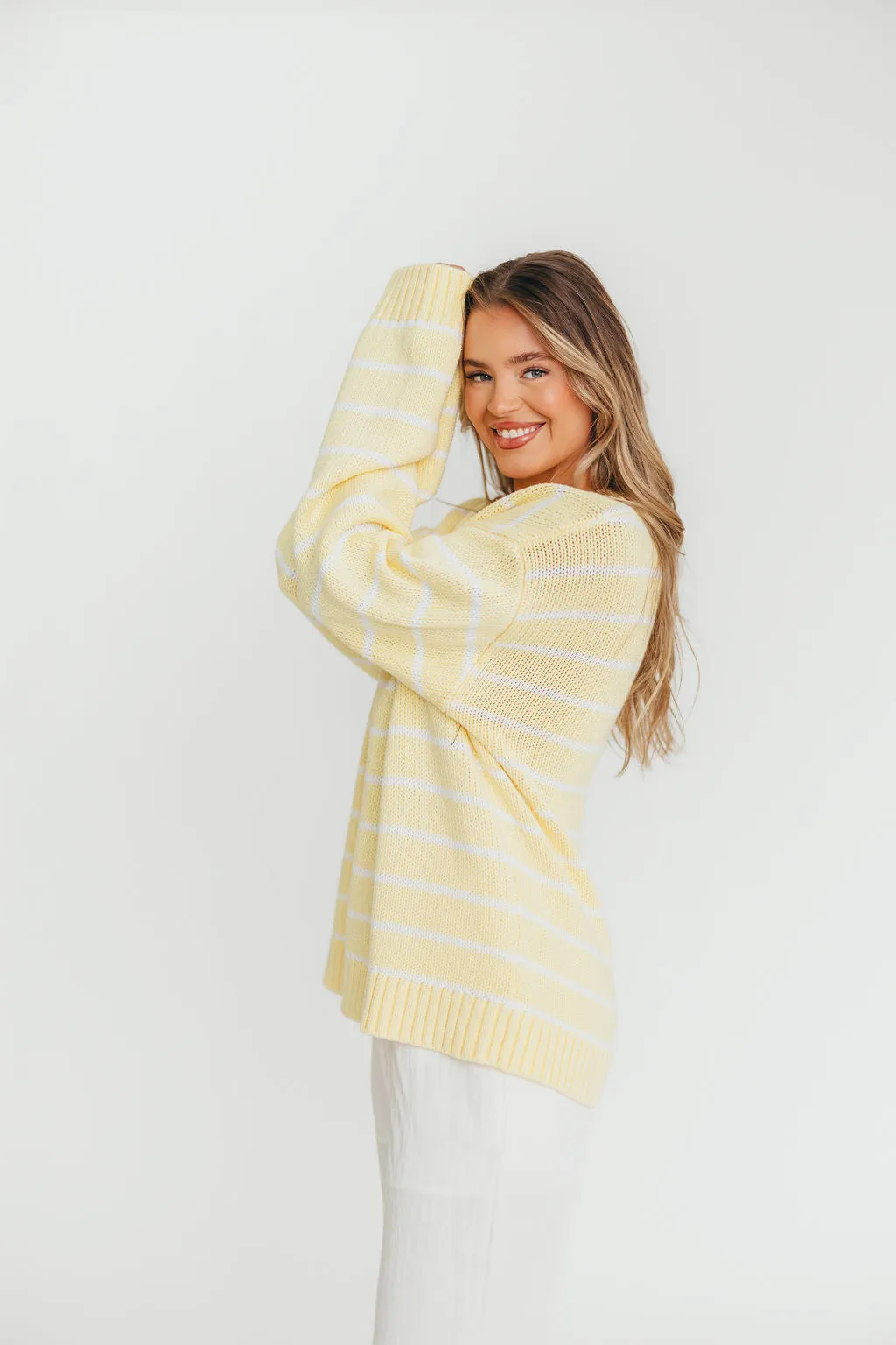 Bayside Sweater in Banana Stripe sold by Worth Collective product image thumbnail 4