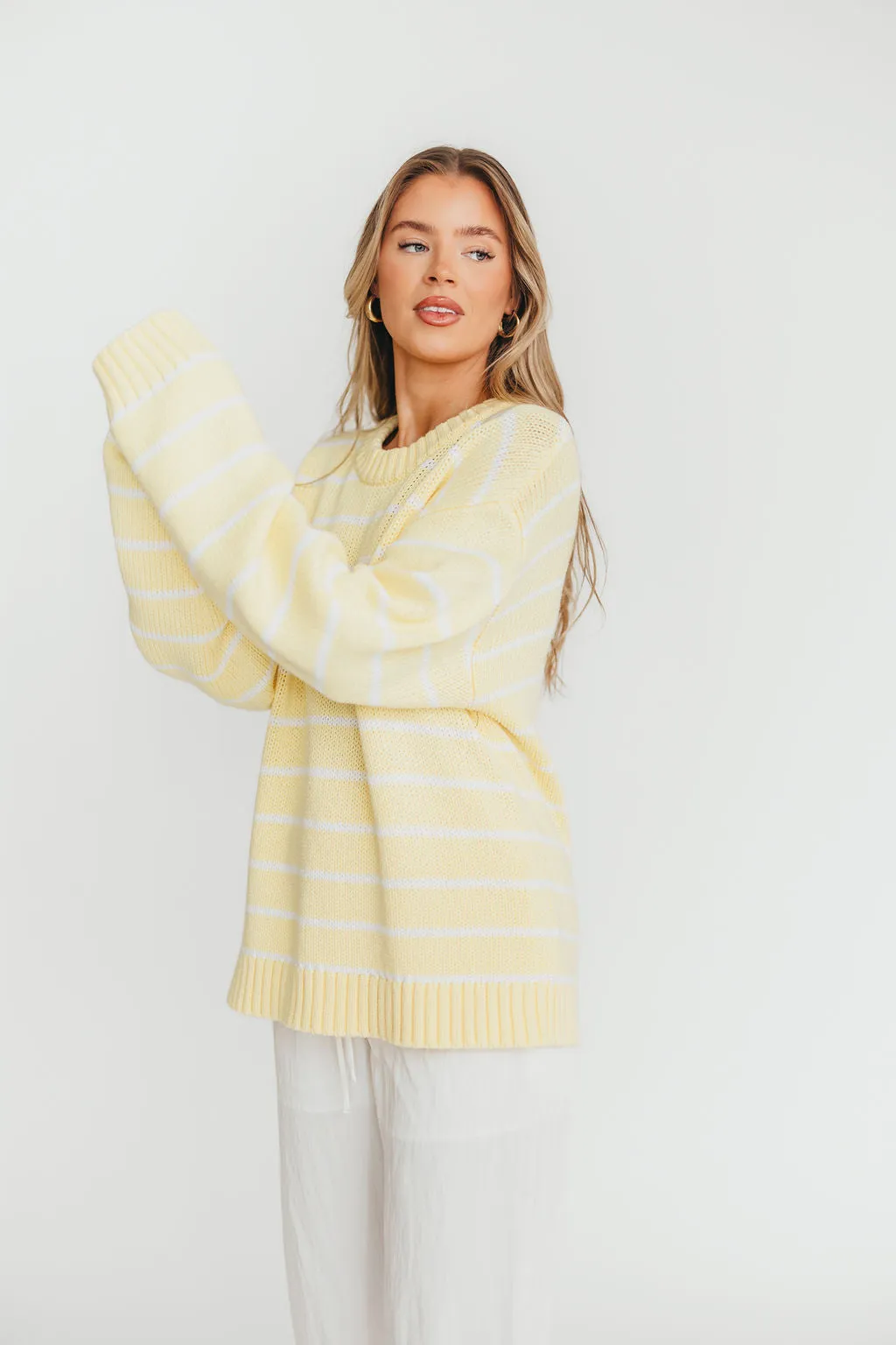 Bayside Sweater in Banana Stripe sold by Worth Collective product image thumbnail 2