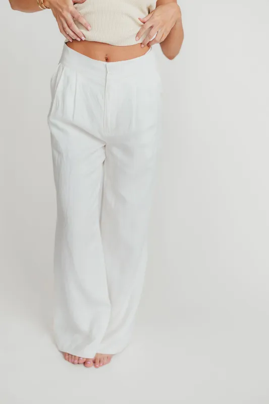 Sylvia Wide Leg Trousers in Off-White sold by Worth Collective