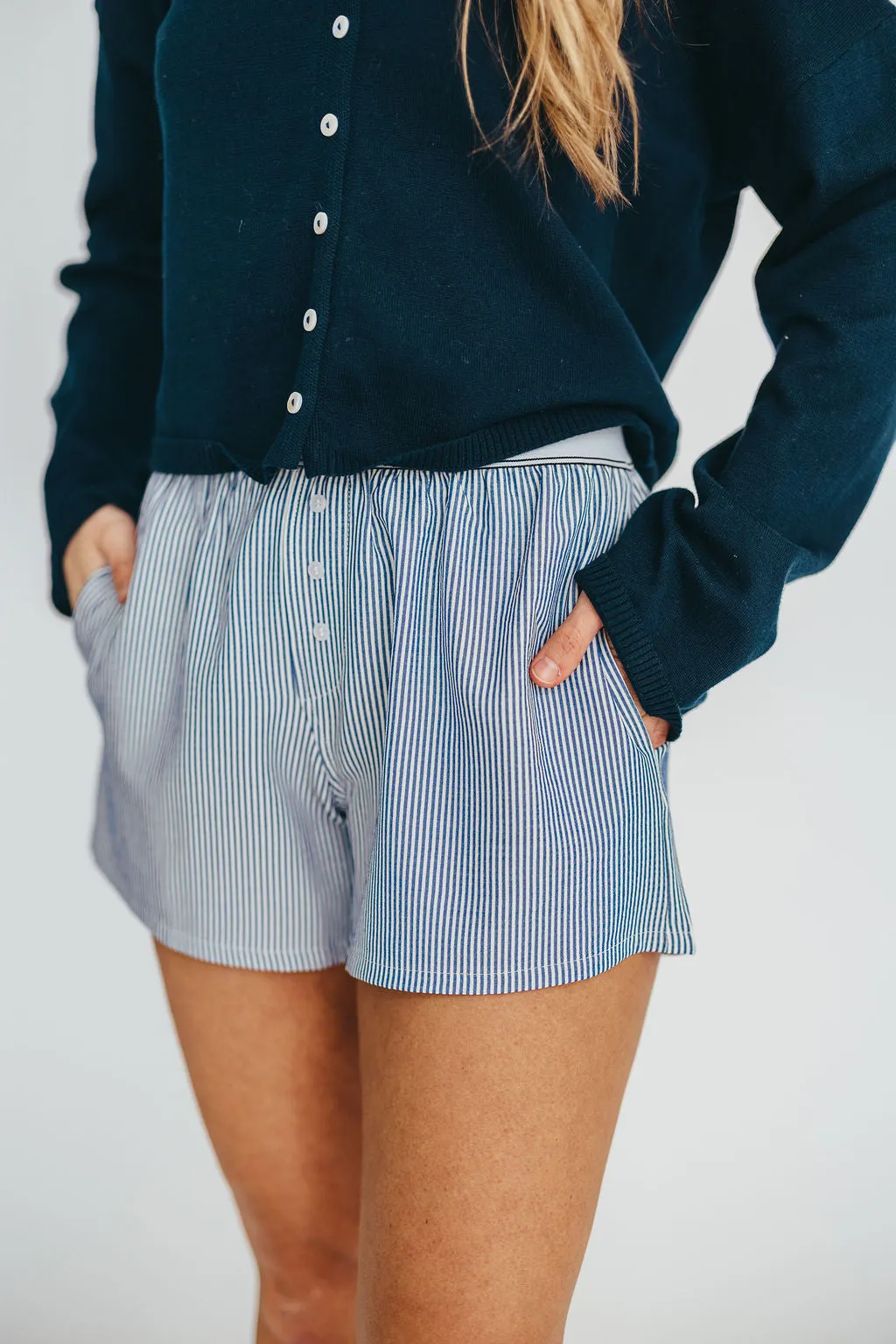 Kya Striped Boxer Short in Ivory/Blue sold by Worth Collective product image thumbnail 4