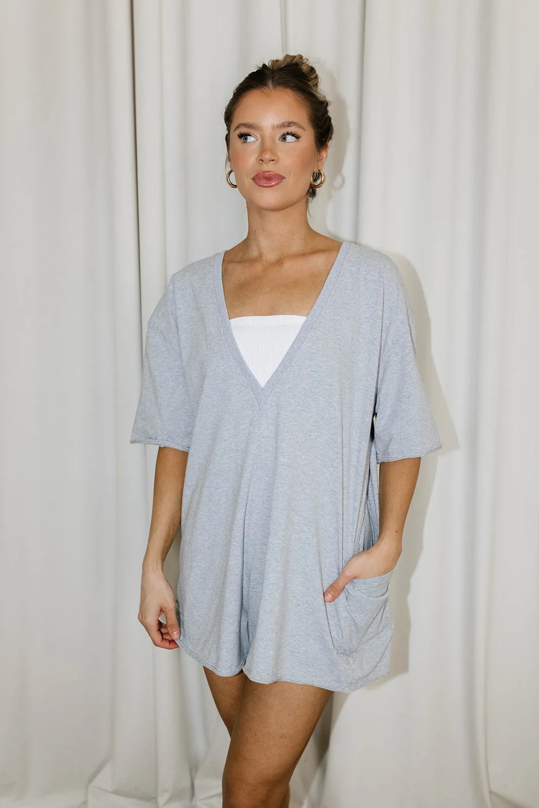 Nylah Oversized Romper in Grey sold by Worth Collective product image thumbnail 2