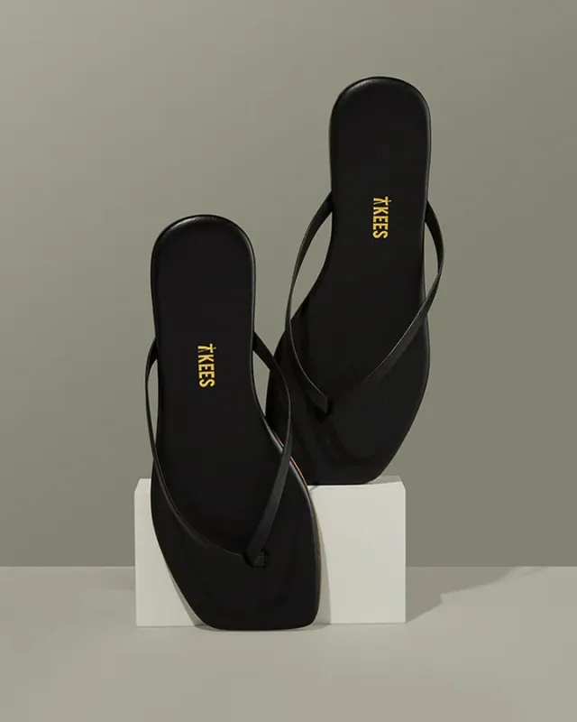 Tkees Square Toe Flip Flop Sandal in Black sold by Worth Collective