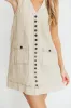 Milano 100% Linen Mini Dress in Linen sold by Worth Collective