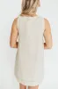 Milano 100% Linen Mini Dress in Linen sold by Worth Collective