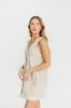 Milano 100% Linen Mini Dress in Linen sold by Worth Collective