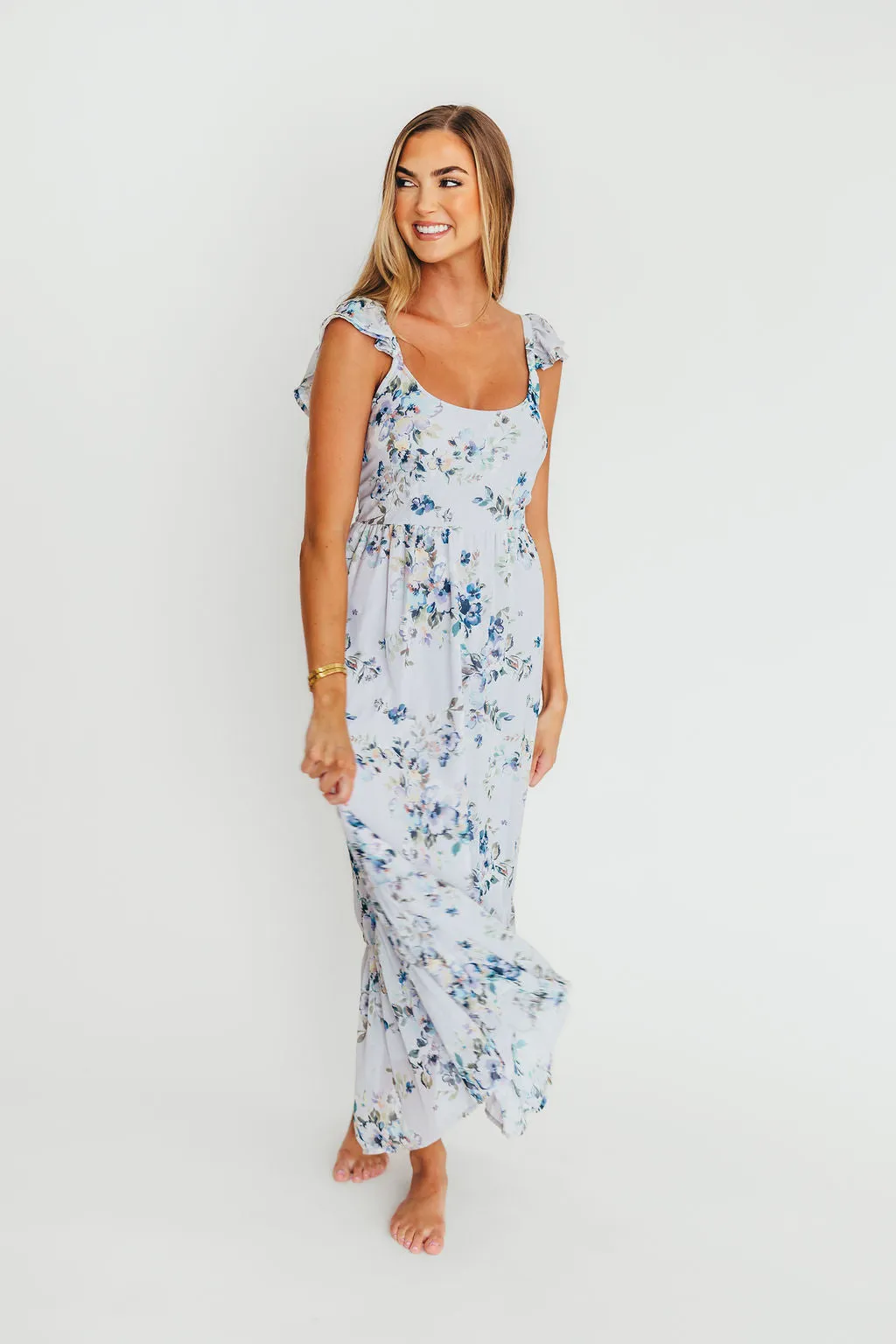 Hazel Open Tie Back Maxi Dress In Purple sold by Worth Collective product image thumbnail 2