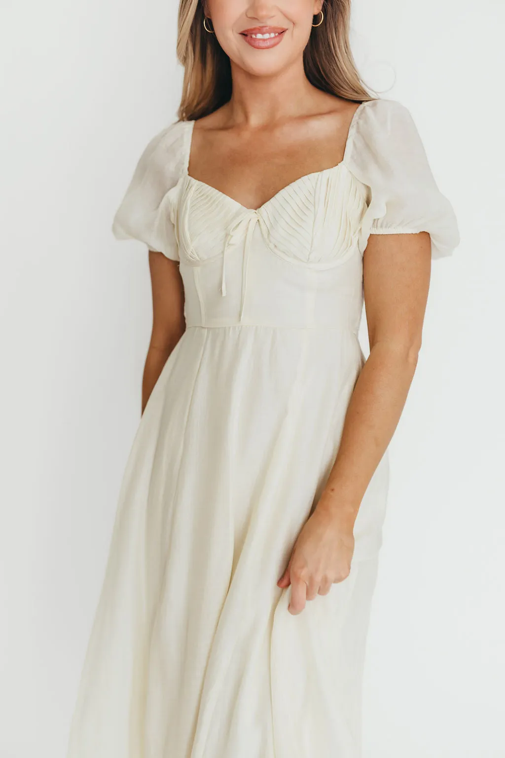 Stevie Bustier Midi Dress in Cream sold by Worth Collective product image thumbnail 5
