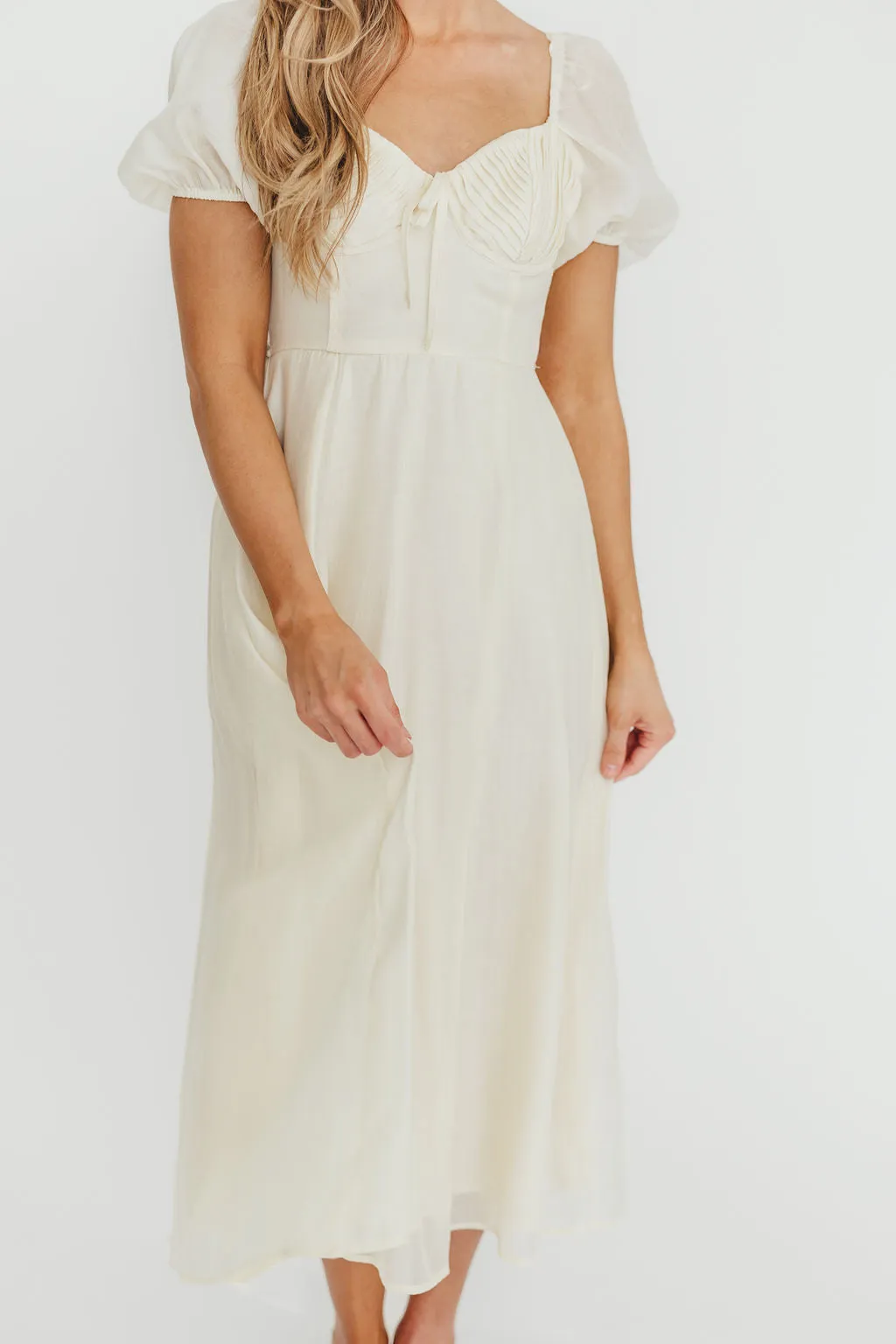 Stevie Bustier Midi Dress in Cream sold by Worth Collective product image thumbnail 4
