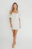 Eleanor Mini Dress in Ivory sold by Worth Collective