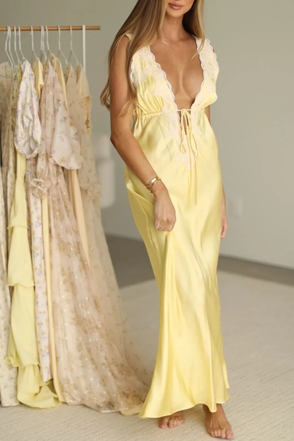 Seraphina Maxi Dress in Banana sold by Worth Collective product image thumbnail 3