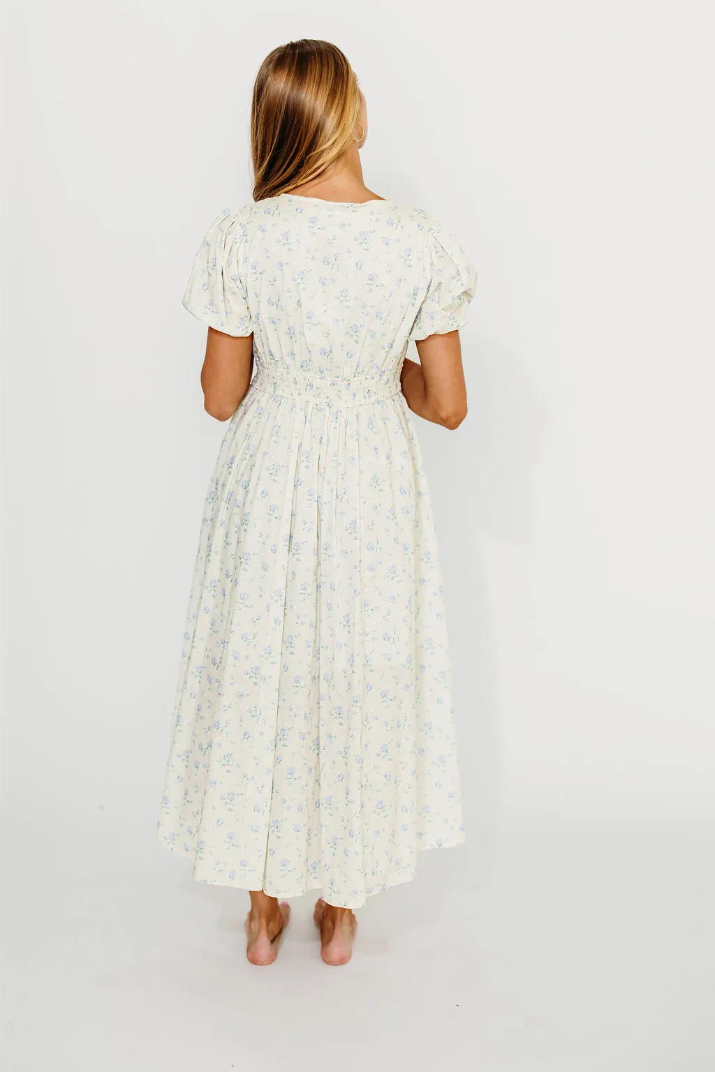 Kylee 100% Cotton Floral Maxi Dress in French Blue sold by Worth Collective product image thumbnail 4