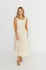 Ava 100% Cotton Smocked Midi Dress In Cream/Blue Floral sold by Worth Collective