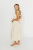 Ava 100% Cotton Smocked Midi Dress In Cream/Blue Floral sold by Worth Collective
