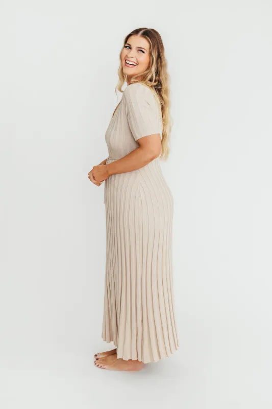Oakley Ribbed Maxi Dress in Dusty Taupe - Bump Friendly *Final-Sale* sold by Worth Collective