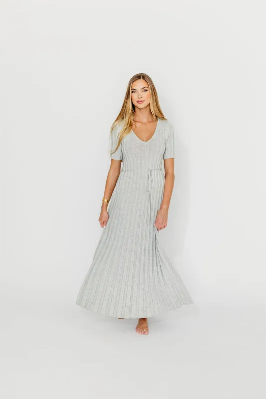 Oakley Ribbed Maxi Dress in Heather Grey -Bump Friendly *Final-Sale* sold by Worth Collective