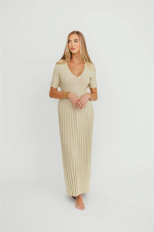 Oakley Ribbed Maxi Dress in Dusty Lime - Bump Friendly *Final-Sale* sold by Worth Collective