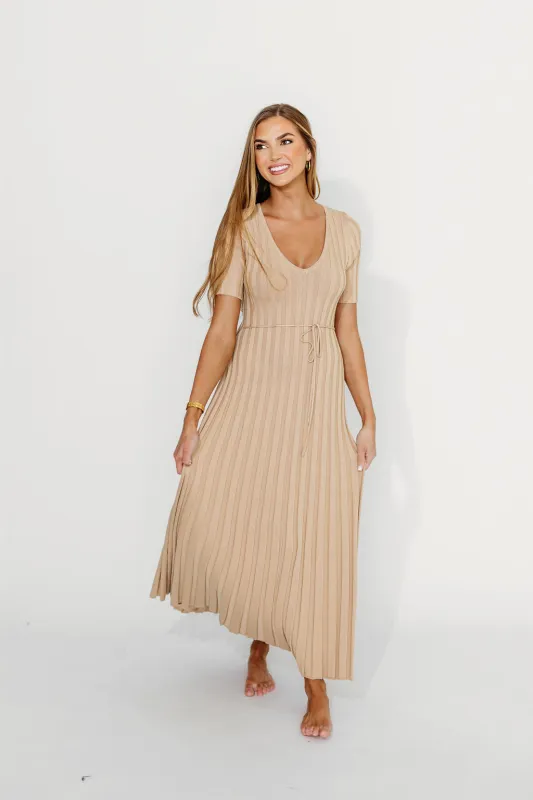 Oakley Ribbed Maxi Dress in Taupe - Bump Friendly *Final-Sale* sold by Worth Collective